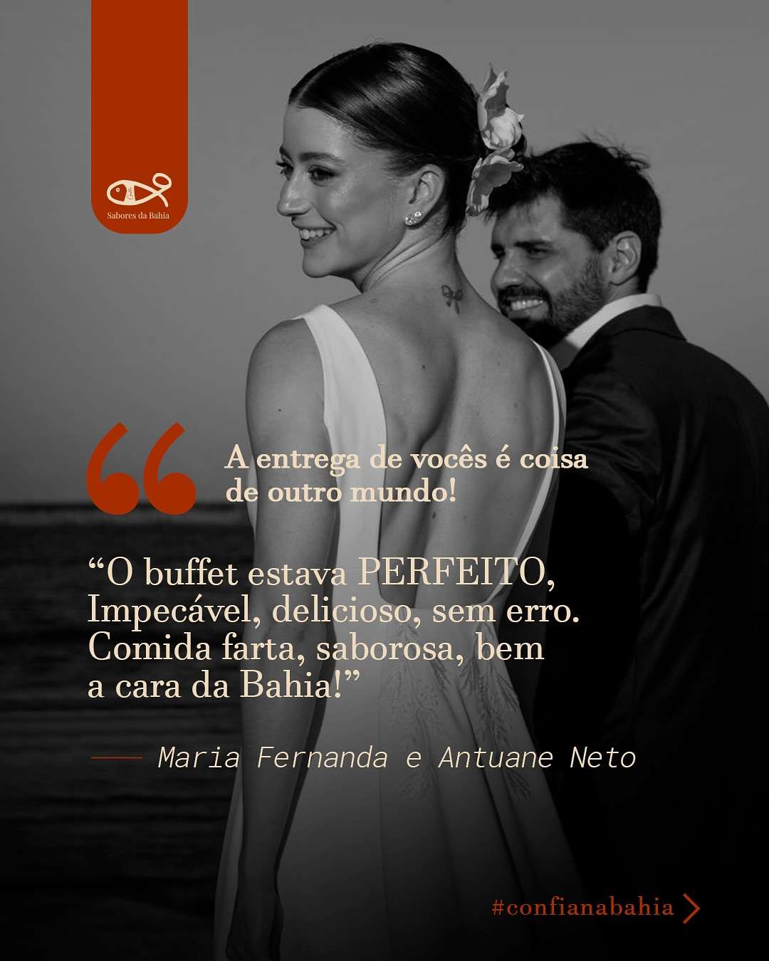 Depoimento de cliente sobre a experiência gastronômica do Gallo Buffet na Bahia